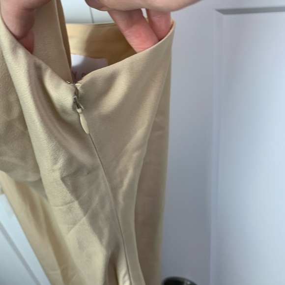 NWT Birdy Grey SMALL Lisa Midi Dress Shiny Satin Gold Sleeveless Cowl Neck - Picture 9 of 9